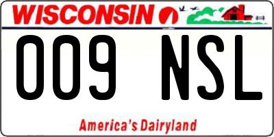 WI license plate 009NSL