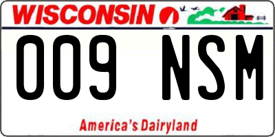 WI license plate 009NSM