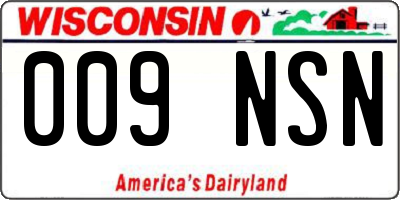 WI license plate 009NSN