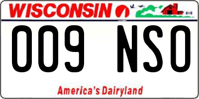 WI license plate 009NSO
