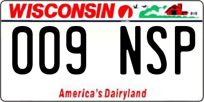 WI license plate 009NSP