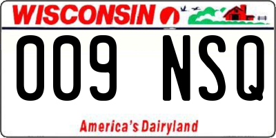 WI license plate 009NSQ