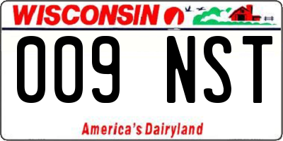 WI license plate 009NST