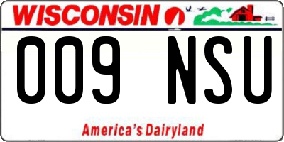 WI license plate 009NSU