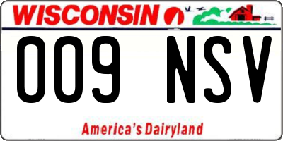 WI license plate 009NSV