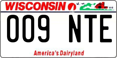 WI license plate 009NTE