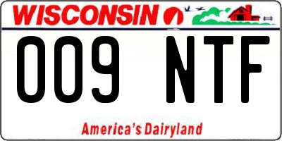 WI license plate 009NTF