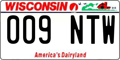 WI license plate 009NTW