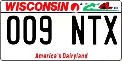 WI license plate 009NTX