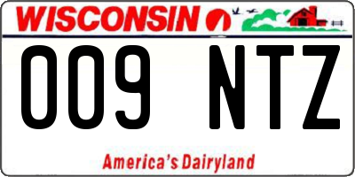 WI license plate 009NTZ