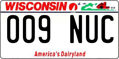 WI license plate 009NUC