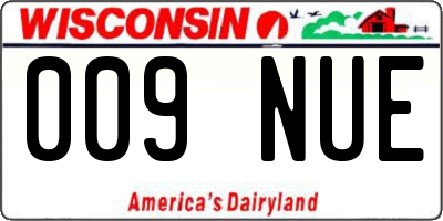 WI license plate 009NUE