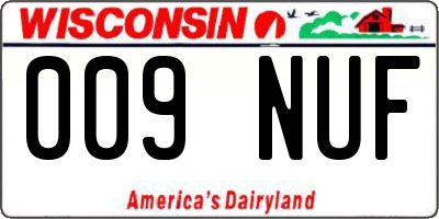 WI license plate 009NUF