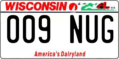 WI license plate 009NUG