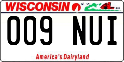 WI license plate 009NUI