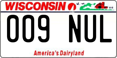 WI license plate 009NUL