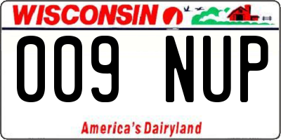 WI license plate 009NUP