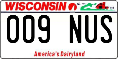 WI license plate 009NUS