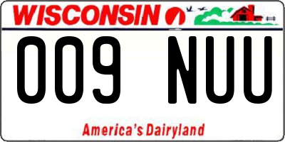 WI license plate 009NUU