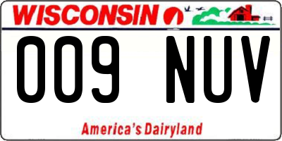 WI license plate 009NUV