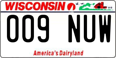 WI license plate 009NUW