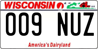 WI license plate 009NUZ