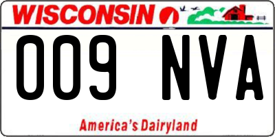 WI license plate 009NVA