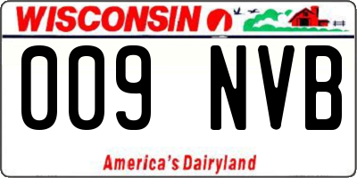 WI license plate 009NVB