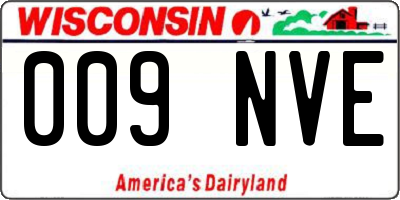 WI license plate 009NVE