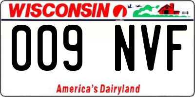 WI license plate 009NVF