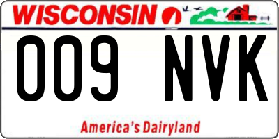 WI license plate 009NVK