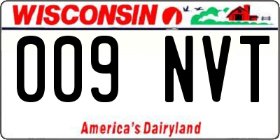 WI license plate 009NVT