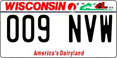 WI license plate 009NVW