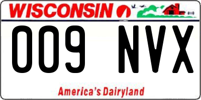 WI license plate 009NVX