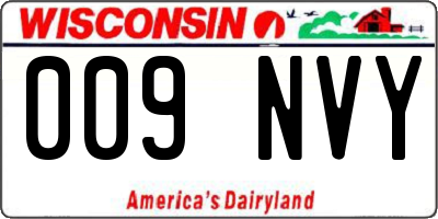 WI license plate 009NVY