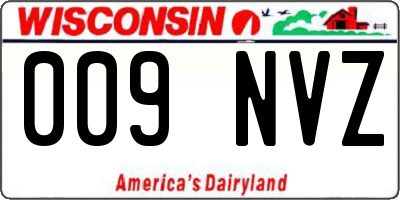 WI license plate 009NVZ
