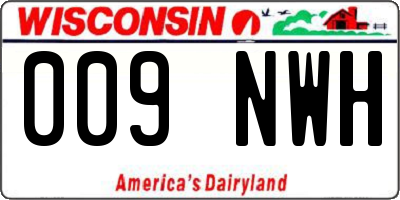 WI license plate 009NWH