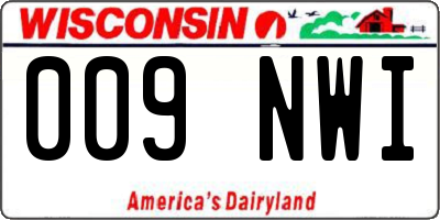 WI license plate 009NWI