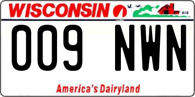 WI license plate 009NWN