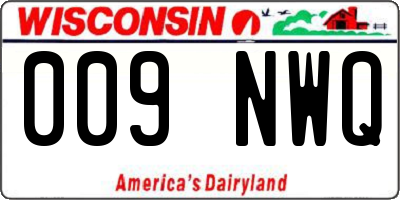 WI license plate 009NWQ