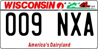 WI license plate 009NXA