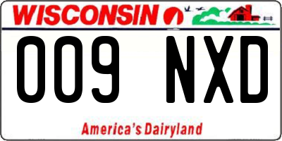 WI license plate 009NXD