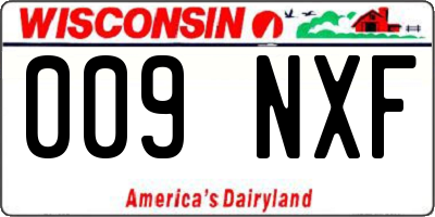 WI license plate 009NXF