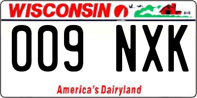 WI license plate 009NXK