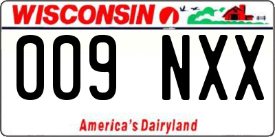 WI license plate 009NXX