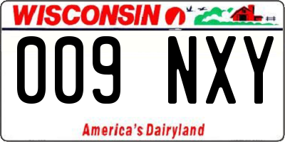 WI license plate 009NXY