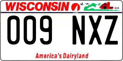 WI license plate 009NXZ
