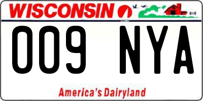 WI license plate 009NYA