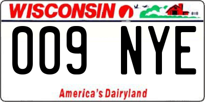 WI license plate 009NYE