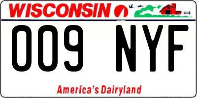 WI license plate 009NYF